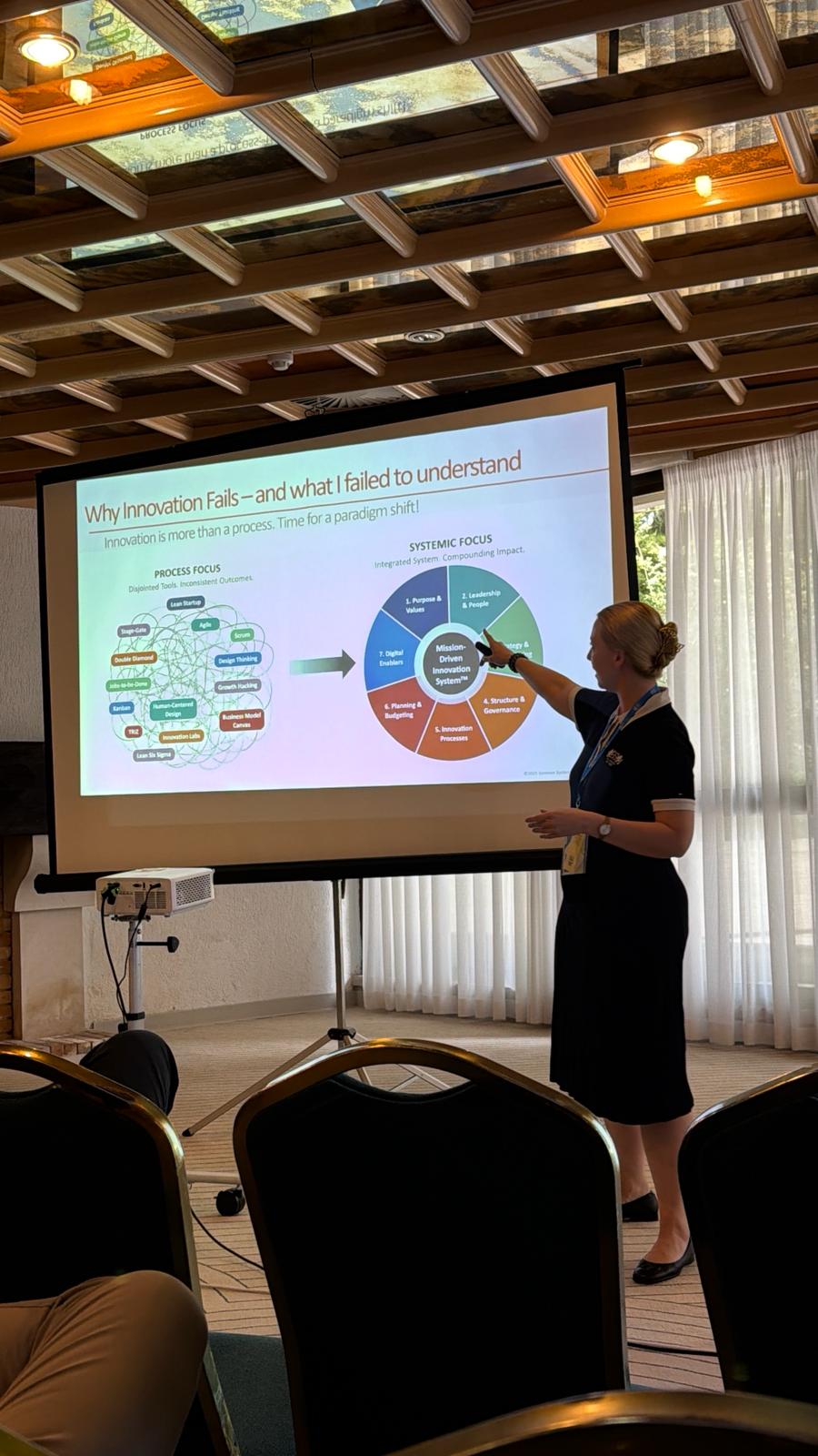 Anita Friis Sommer presenting her mission-driven innovation framework